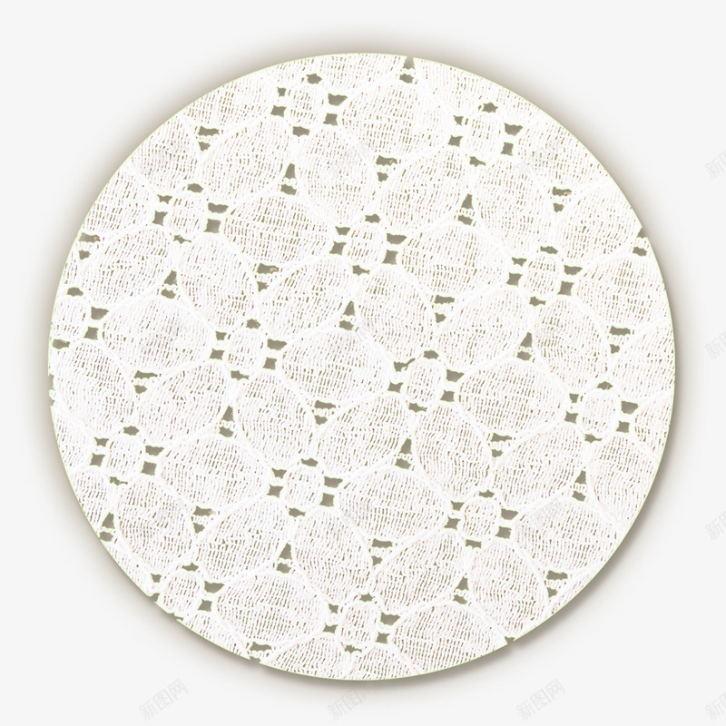 白色软垫镂空布纹png免抠素材_新图网 https://ixintu.com 布料 白色 碗垫 衬布 软垫