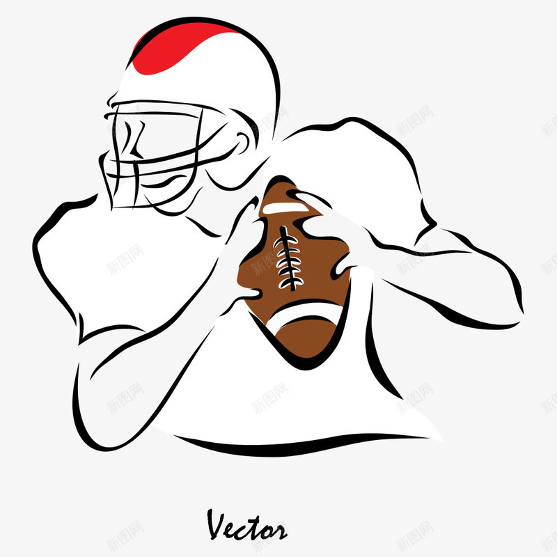 橄榄球运动员png免抠素材_新图网 https://ixintu.com 人物插画 体育 卡通人物 橄榄球 橄榄球运动员 矢量人物 运动