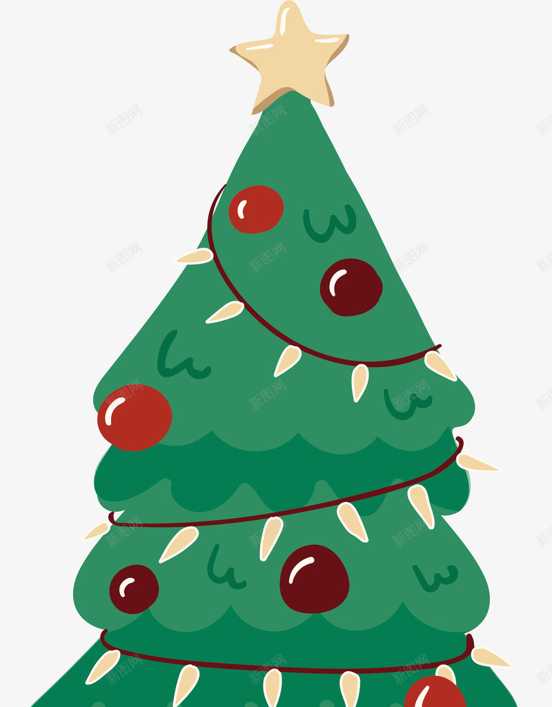 挂了彩灯的圣诞树png免抠素材_新图网 https://ixintu.com 圣诞快乐 圣诞节 彩灯圣诞树 挂彩灯 矢量png