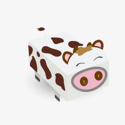 动物DIY纸折奶牛矢量图高清图片