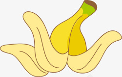 手绘香蕉皮卡通手绘香蕉高清图片
