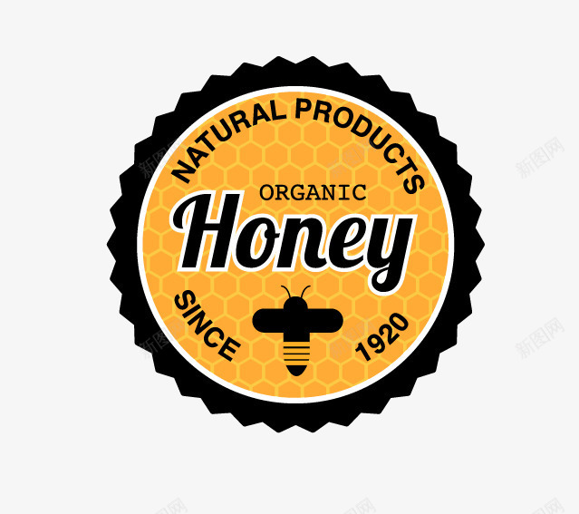蜂蜜标签png免抠素材_新图网 https://ixintu.com 促销标签 淘宝标志标签 蜂蜜标签