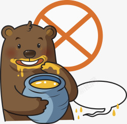 动画熊大吃蜂蜜图素材