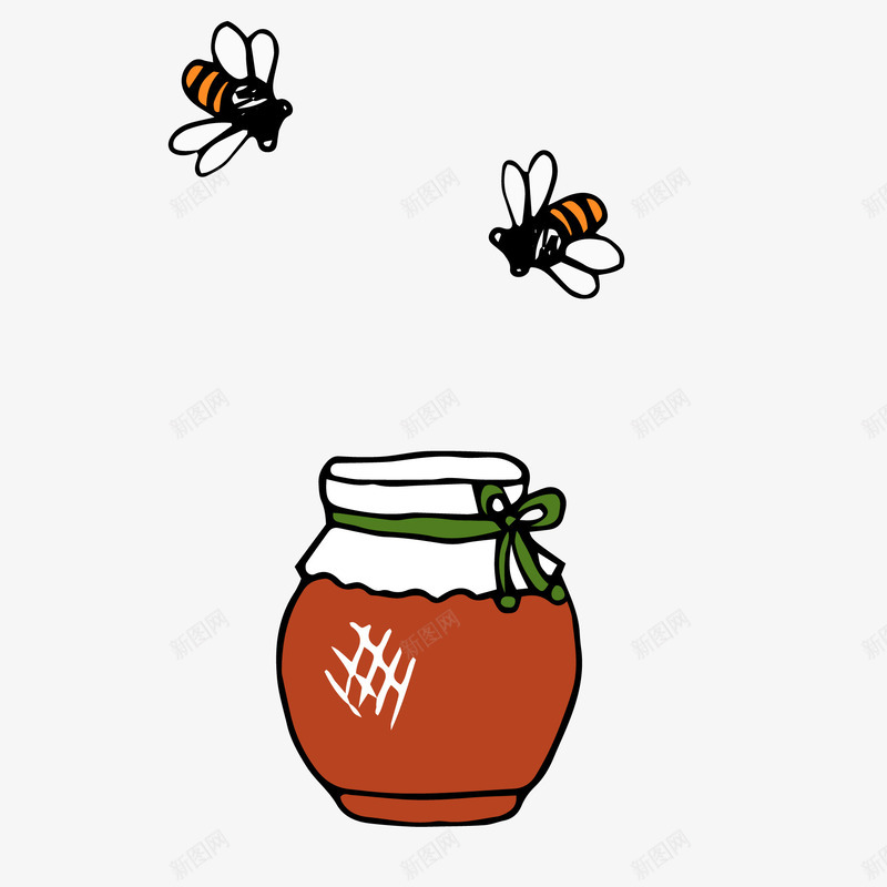 卡通蜂蜜矢量图ai免抠素材_新图网 https://ixintu.com 卡通 手绘 插画设计 昆虫 蜂蜜设计 蜜蜂 矢量图