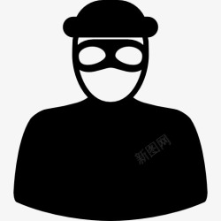 辨认无法辨认的强盗眼睛面具图标高清图片