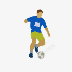 进球海报手绘卡通人物踢足球的人高清图片