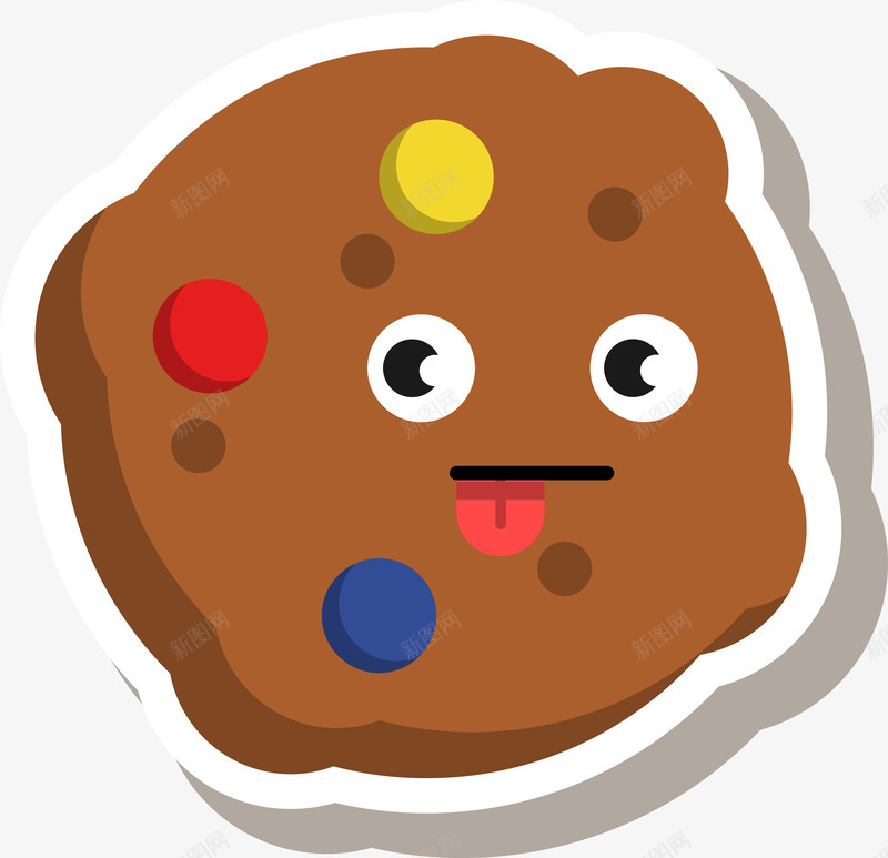 卡通趣味饼干png免抠素材_新图网 https://ixintu.com 可爱 矢量图案 贴纸 趣味 饼干