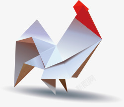 立体公鸡简约折纸大公鸡矢量图高清图片