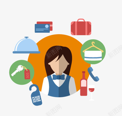 服务员png免抠素材_新图网 https://ixintu.com 信用卡 女服务员 毛巾 要是