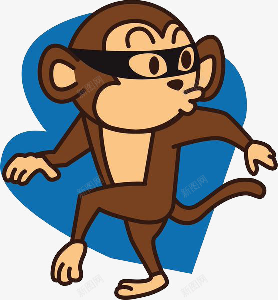 小偷猴子png免抠素材_新图网 https://ixintu.com 动物 哺乳动物 有尾巴 活动灵活 爱吃香蕉 猴子 猴子尾巴 略像人 蒙眼 警察抓贼 身上有毛