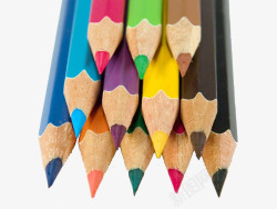 一叠铅笔一叠彩色铅笔高清图片