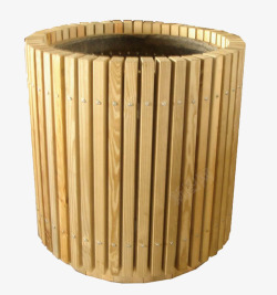 木制作圆柱碳化木花池高清图片