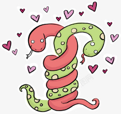 情侣蛇红绿缠绕情侣蛇高清图片