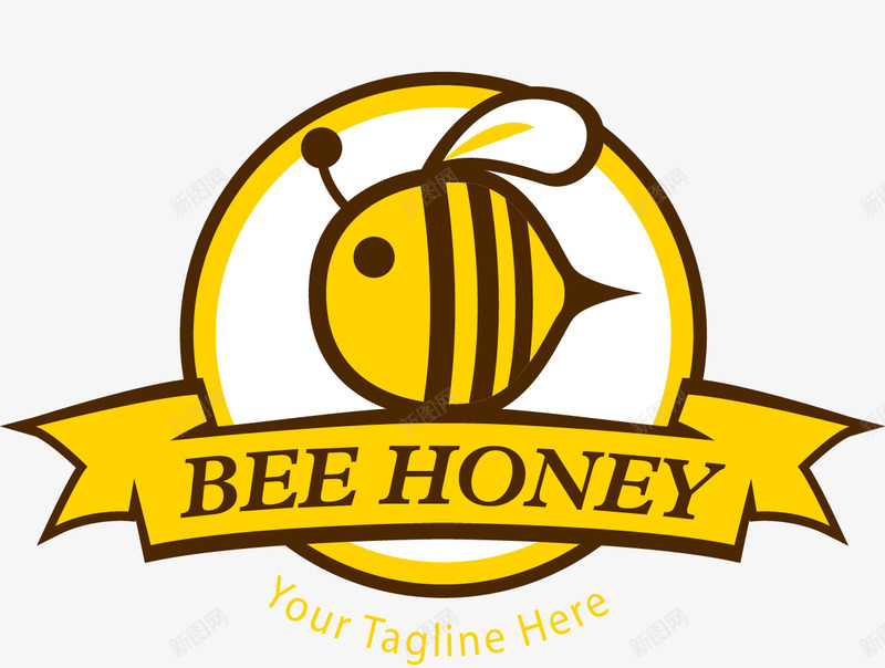 蜜蜂蜂蜜装饰标签png免抠素材_新图网 https://ixintu.com 标签 蜂蜜 蜜蜂 装饰
