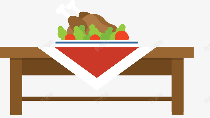 餐桌美食矢量图ai免抠素材_新图网 https://ixintu.com 桌子 矢量餐桌 矢量鸡肉 美味食物 美食 餐桌 鸡肉 矢量图