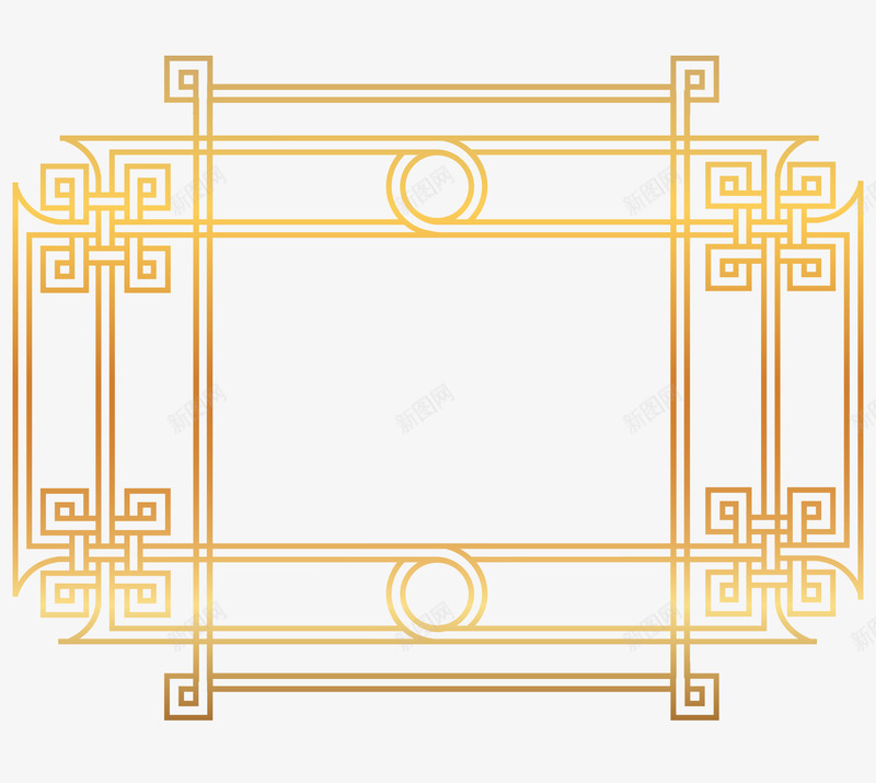 中国风金色边框png免抠素材_新图网 https://ixintu.com 古典 边框素材 金色 镂空