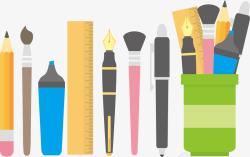 铅笔书写学校工具矢量图素材