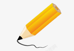 黄色的画线铅笔素材
