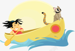 划艇比赛插画素材