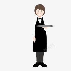 卡通女服务员卡通手绘女服务员高清图片