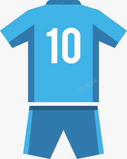 足球比赛蓝色队服矢量图素材