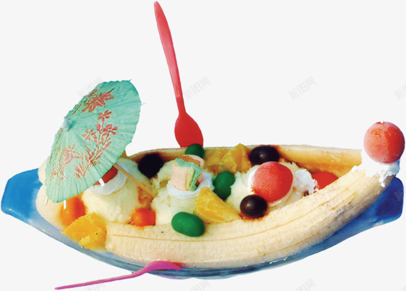 食物香蕉船png免抠素材_新图网 https://ixintu.com 产品实物 食物 香蕉船