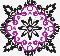 紫黑色花纹复古镂空式花纹高清图片