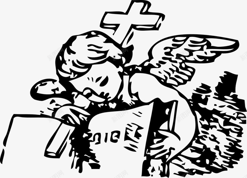 拿着十字架的天使png免抠素材_新图网 https://ixintu.com 十字架 卡通十字架 天使 手绘十字架 手绘天使 神话 素描天使 耶稣