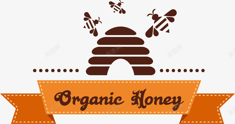 蜂蜜装饰标签png免抠素材_新图网 https://ixintu.com 卡通标签 矢量图案 蜂巢标签 蜂蜜 装饰 贴纸