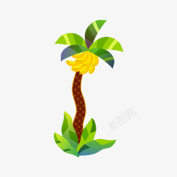卡通香蕉树素材