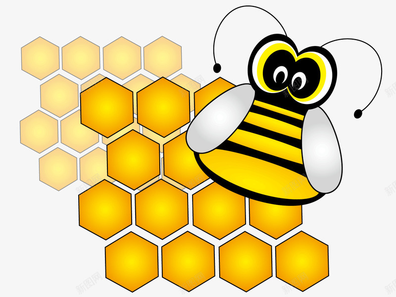 一只可爱的蜜蜂矢量图ai免抠素材_新图网 https://ixintu.com 卡通 可爱 矢量图 蜂窝里的蜜蜂 蜜蜂窝 黄色的蜂蜜 黑黄相间