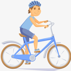 年轻人骑脚踏车插画矢量图素材
