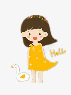 裙子贴纸卡通女孩高清图片