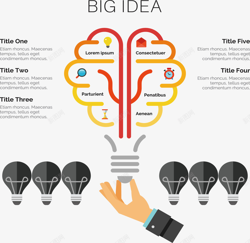彩色大脑灯泡矢量图ai免抠素材_新图网 https://ixintu.com 大脑灯泡 年终总结 年终报告 彩色灯泡 灯泡 矢量png 矢量图