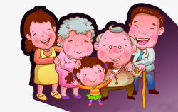 卡通幸福的家庭素材