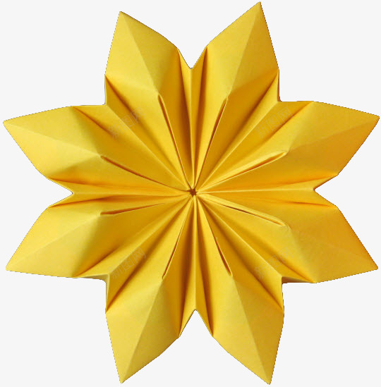黄色折纸花朵png免抠素材_新图网 https://ixintu.com 手工艺 折纸 纸艺 花朵 黄色
