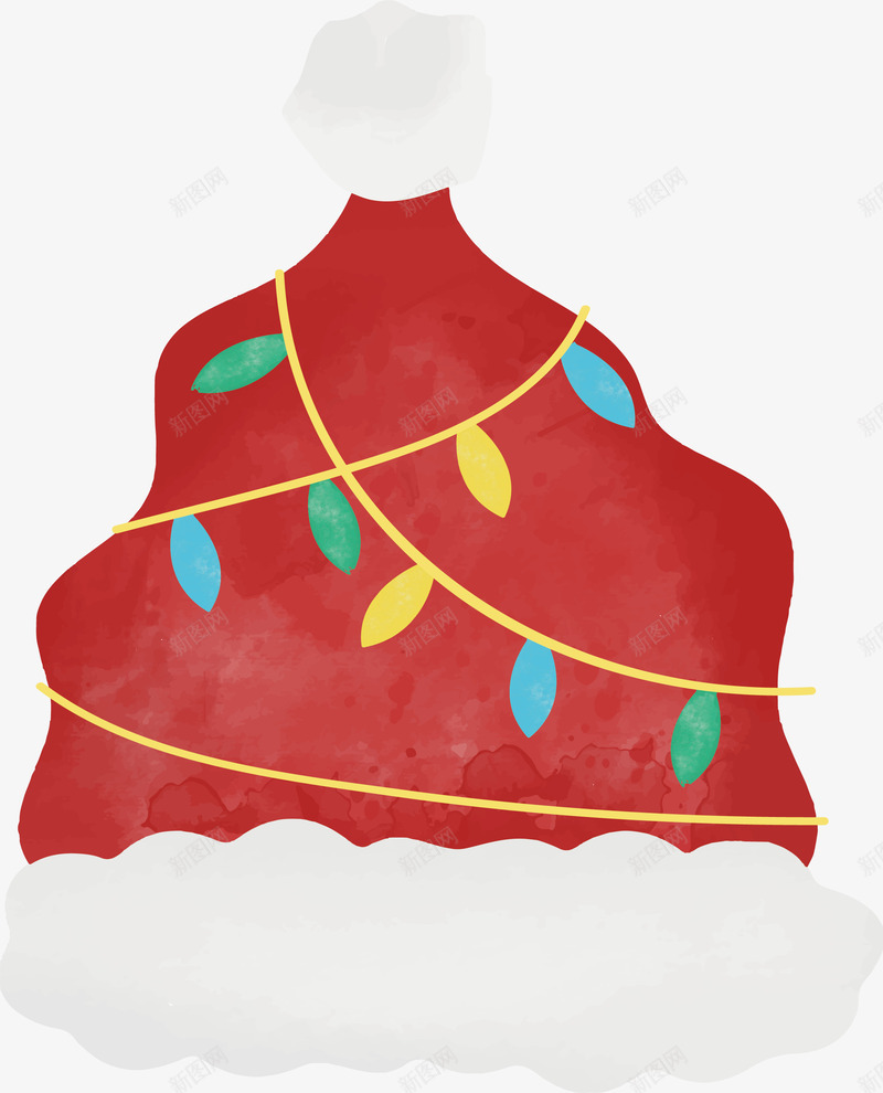 彩灯装饰圣诞帽png免抠素材_新图网 https://ixintu.com 圣诞帽 圣诞快乐 圣诞节 彩灯 矢量png 红色帽子