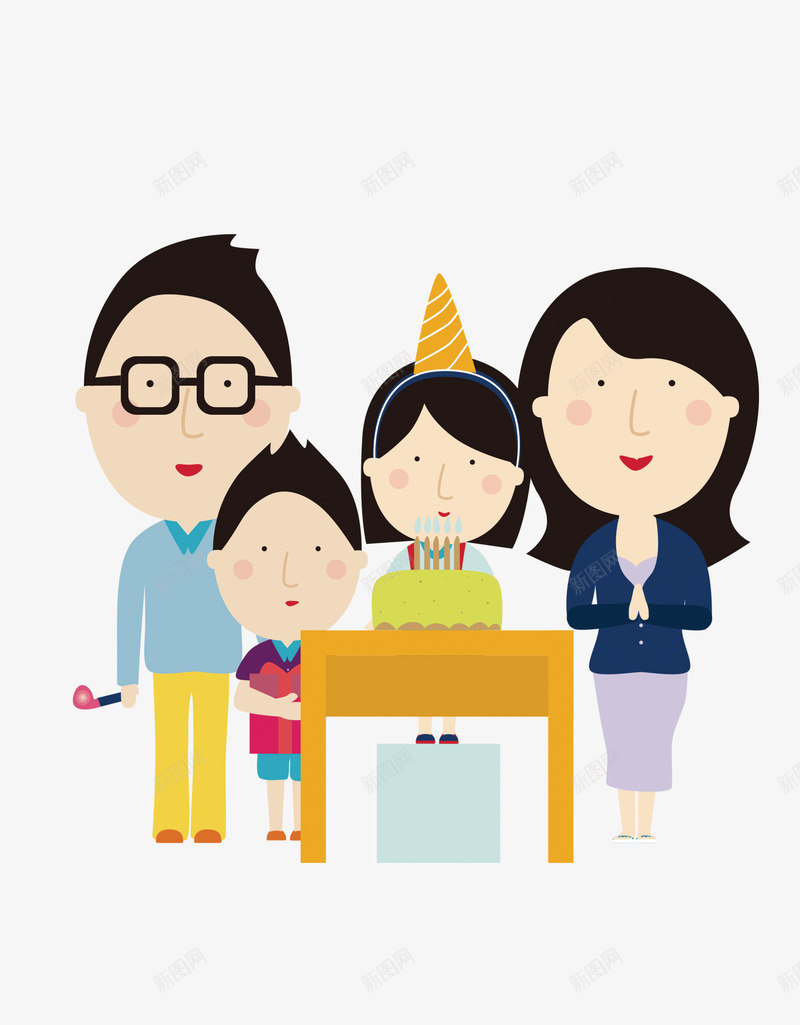 生日聚会psd免抠素材_新图网 https://ixintu.com 家庭 生日 聚会 蛋糕