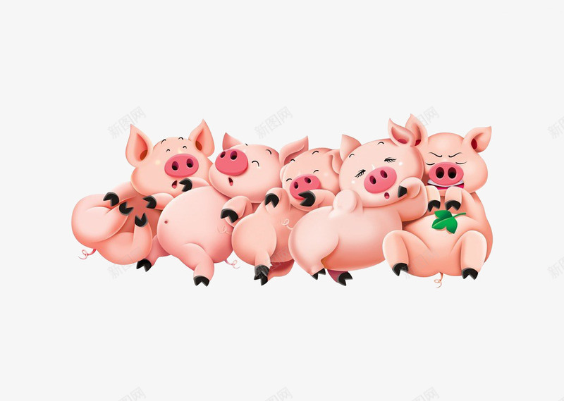 一群小猪png免抠素材_新图网 https://ixintu.com 卡通贴纸 小猪 母婴