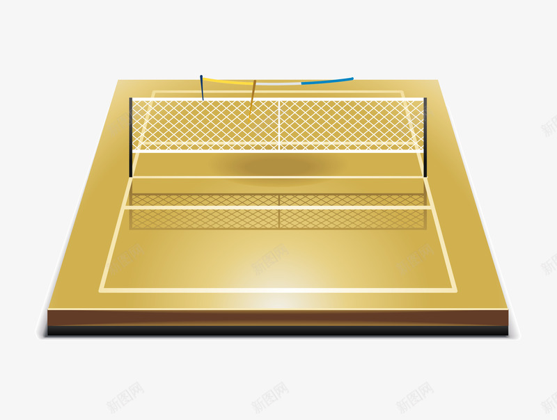 金色网球赛场图标png_新图网 https://ixintu.com 体育场地 体育比赛 卡通手绘 图案图标 赛场 运动场地