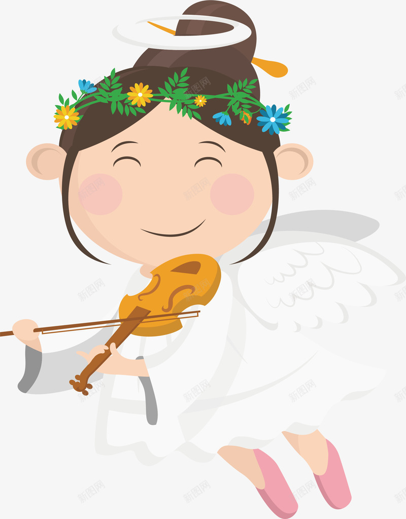 拉小提琴的天使矢量图ai免抠素材_新图网 https://ixintu.com 圣诞天使 圣诞节 天使 拉小提琴 白衣天使 矢量png 矢量图