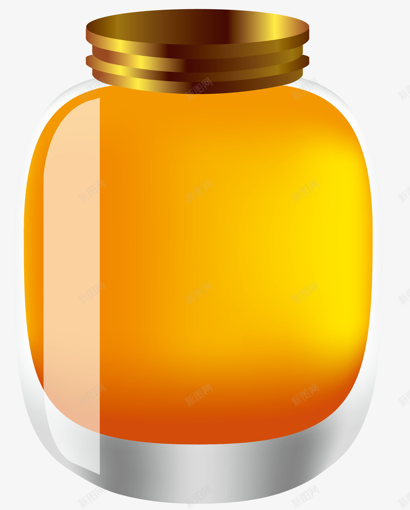 装满蜂蜜的瓶子png免抠素材_新图网 https://ixintu.com 密封 玻璃 瓶子 蜂蜜