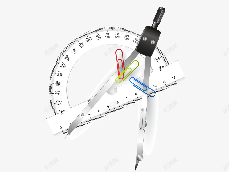 文具png免抠素材_新图网 https://ixintu.com 圆规 直尺 银色圆规图像 高清