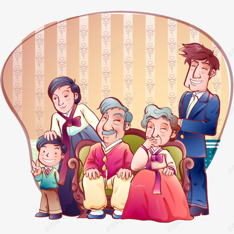 一家人幸福的全家福png免抠素材_新图网 https://ixintu.com 一家人 全家福照片 卡通 家庭 小孩