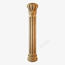 金色装饰花纹木头柱子素材