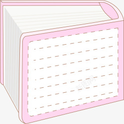 纸条粉红书本标签素材