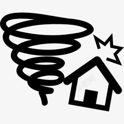 矢量龙卷风袭击的房子龙卷风之家保险图标高清图片