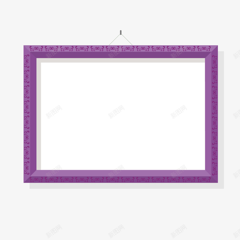 卡通紫色矩形悬挂边框png免抠素材_新图网 https://ixintu.com 卡通 悬挂 相框 矩形 紫色 边框