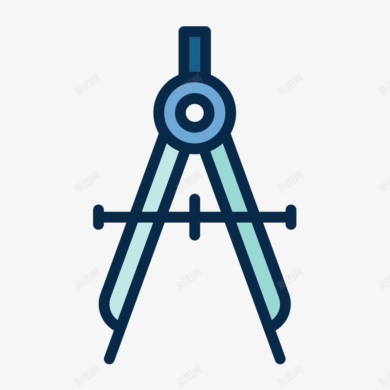 扁平化圆规png免抠素材_新图网 https://ixintu.com 圆规 数学 文具 素材