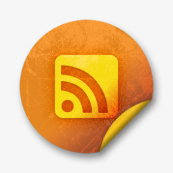 RSS立方体订阅饲料橙色贴纸社素材